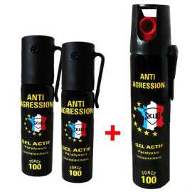 Lot de 3 bombes lacrymogenes GEL idéal pour défense extérieure.