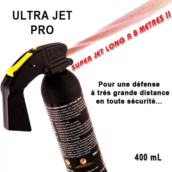 Achat bombe lacrymogene PRO. Ultra Jet à 8 Mètres ! Format extincteur