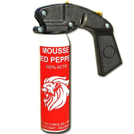 Bombe Lacrymogène MOUSSE Poivre - Poignée extincteur - 100mL Bombe Lacrymogène MOUSSE Poivre - Poignée extincteur - 100mL