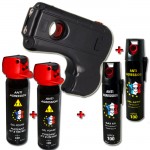 Shocker Pistolet Taser et lot de bombes lacrymogenes