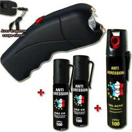 Pack promo : Taser Puissant + Bombes lacrymogènes GEL et GAZ