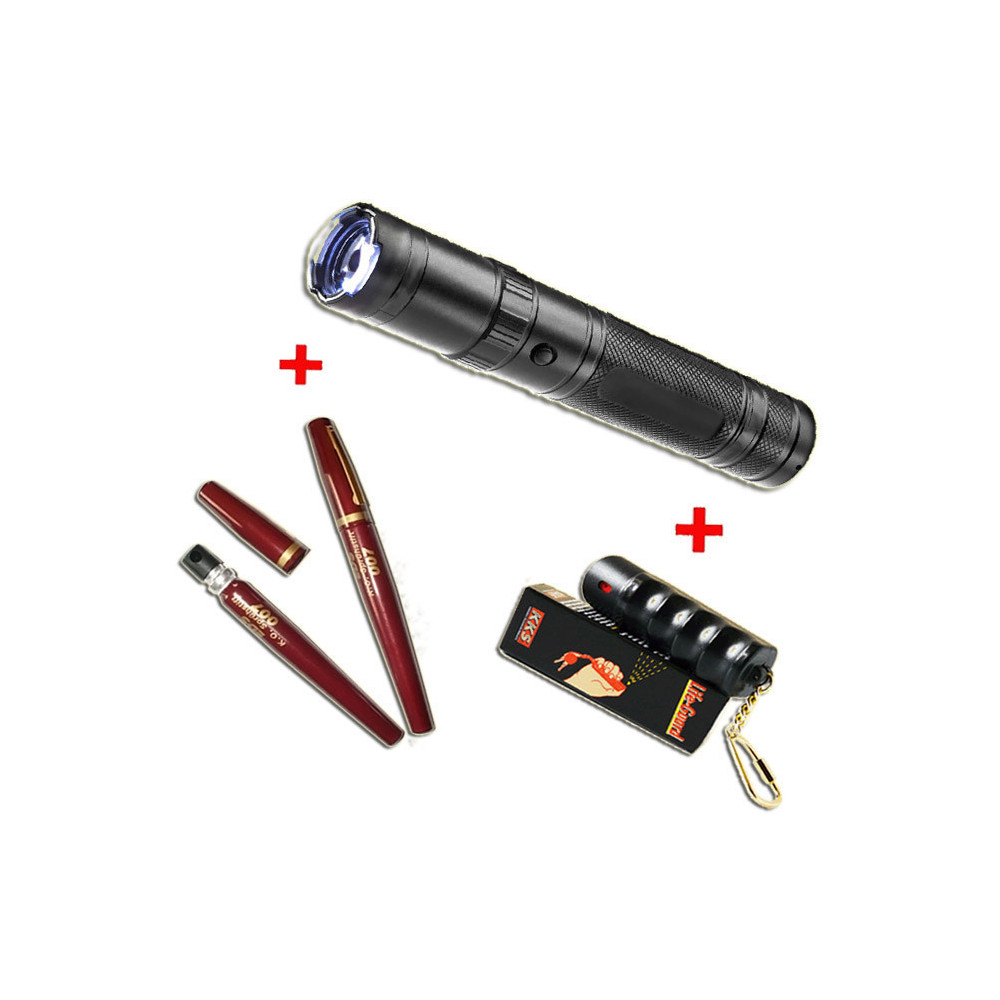 PACK ANTI-AGRESSION URBAIN Lampe Tazer et bombe lacrymogene