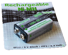 Pile 9 Volt rechargeable pour matraque electrique